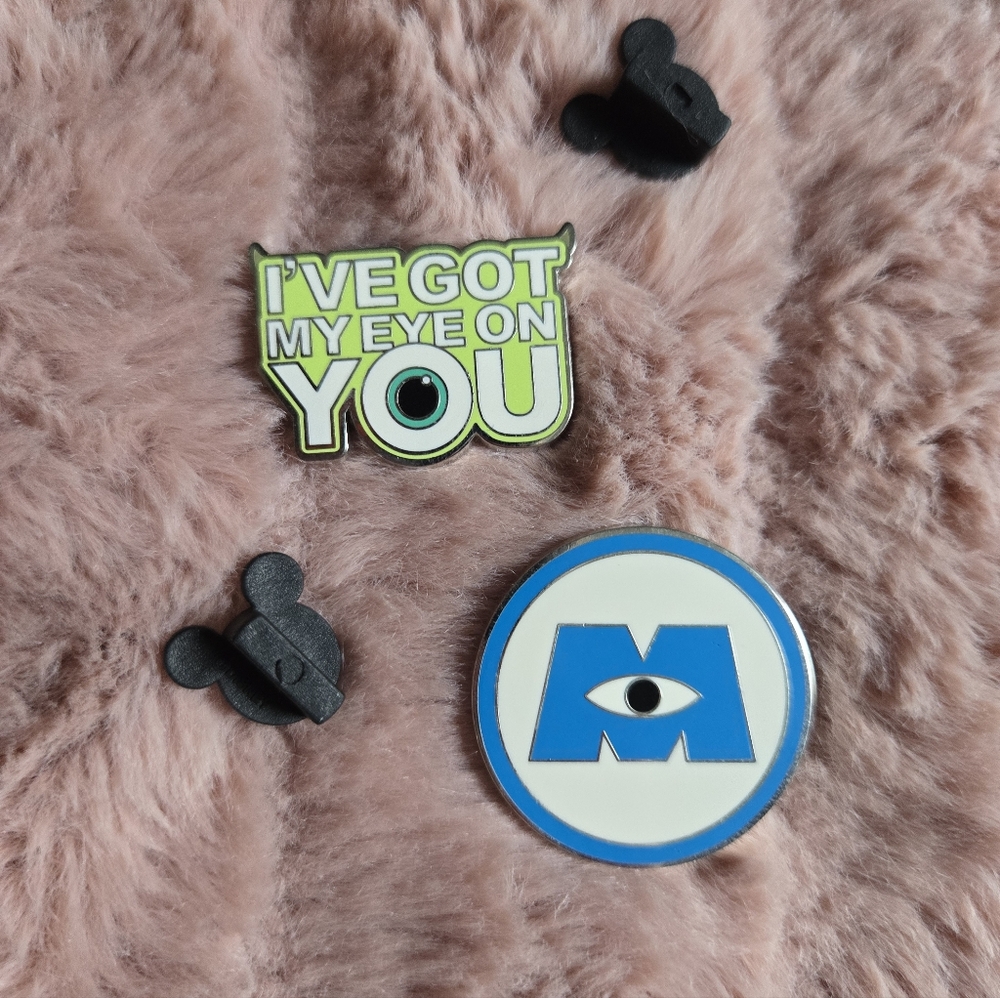 Monsters University Eye Logo & "I've Got My Eye On You" Enamel Pins
